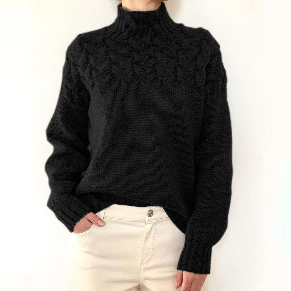 Noëlle | Pull chic col roulé torsadé pour femme