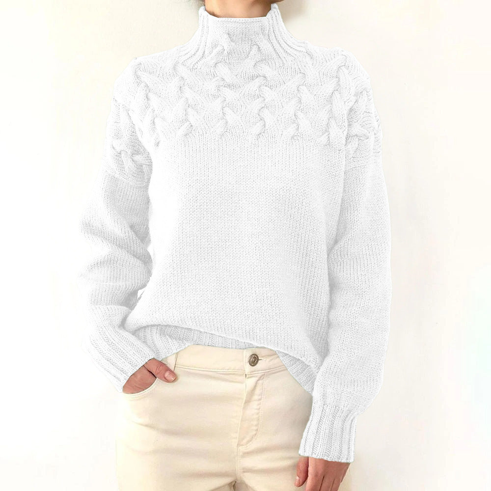 Noëlle | Pull chic col roulé torsadé pour femme