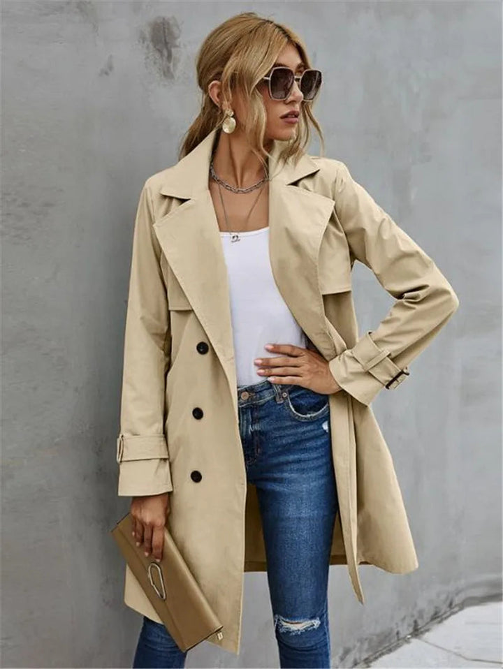 Ludmilla | Trench chic à double boutonnage et ceinture pour femme