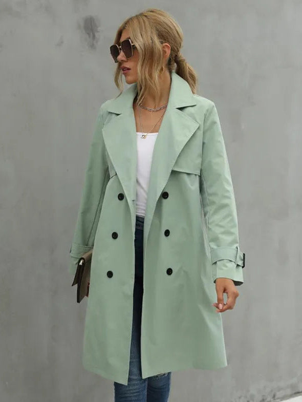 Ludmilla | Trench chic à double boutonnage et ceinture pour femme