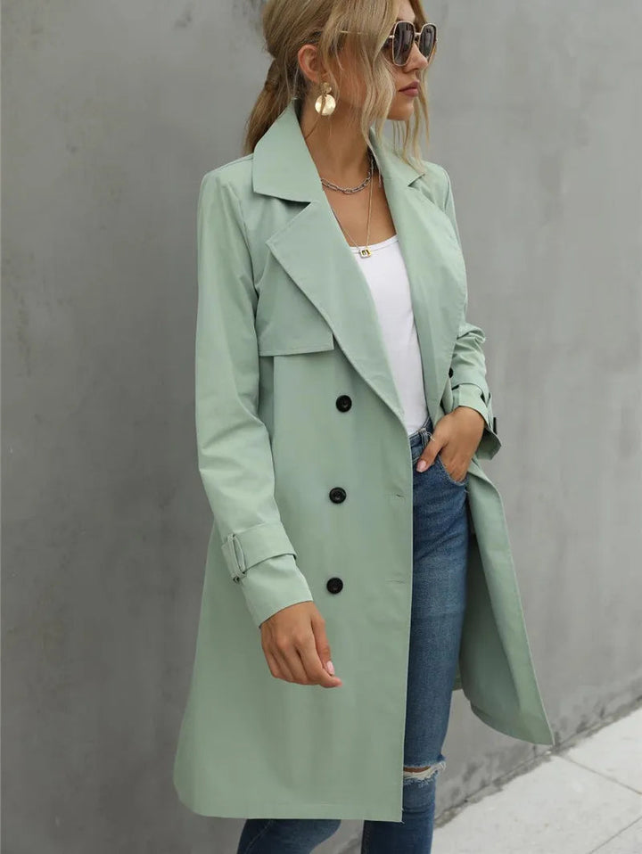 Ludmilla | Trench chic à double boutonnage et ceinture pour femme