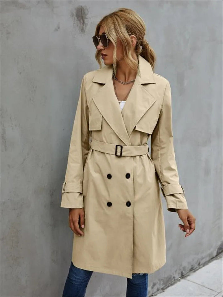 Ludmilla | Trench chic à double boutonnage et ceinture pour femme