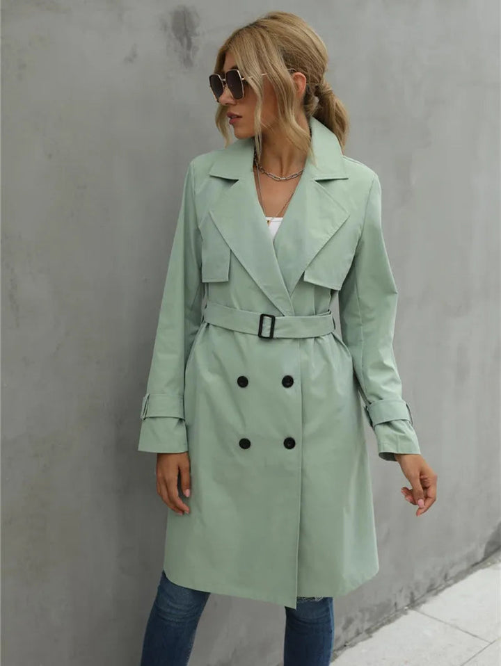 Ludmilla | Trench chic à double boutonnage et ceinture pour femme