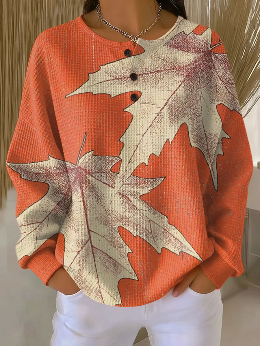 Justine | Pull chic en maille gaufrée à col boutonné pour femme