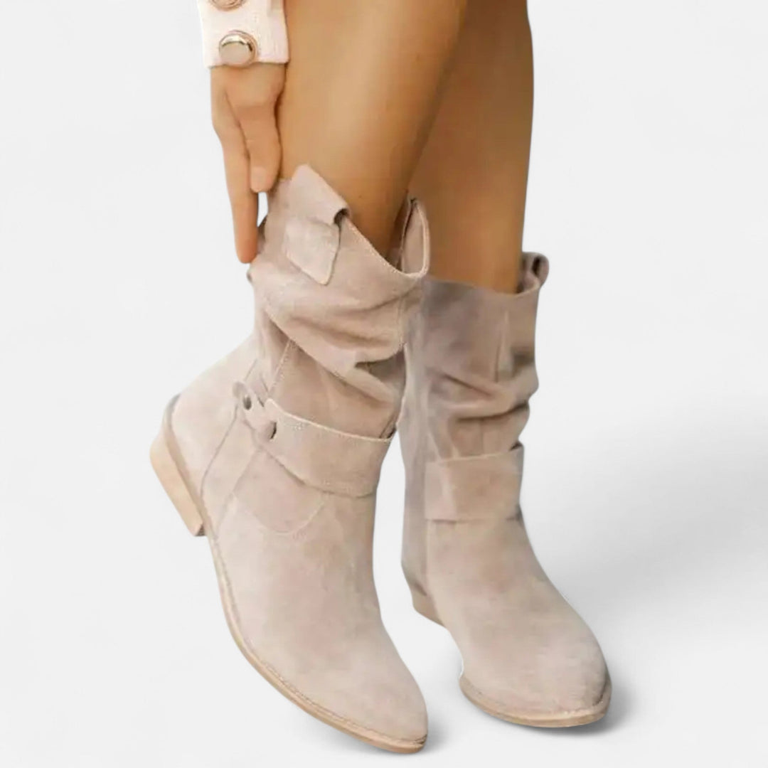 Geneviève | Bottines à tige souple et boucle, style décontracté élégant pour femme