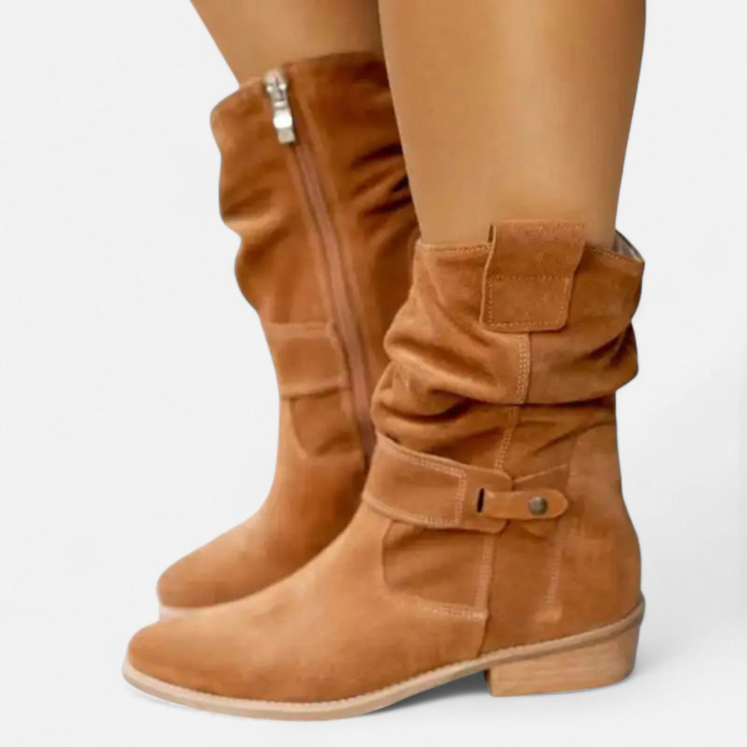 Geneviève | Bottines à tige souple et boucle, style décontracté élégant pour femme