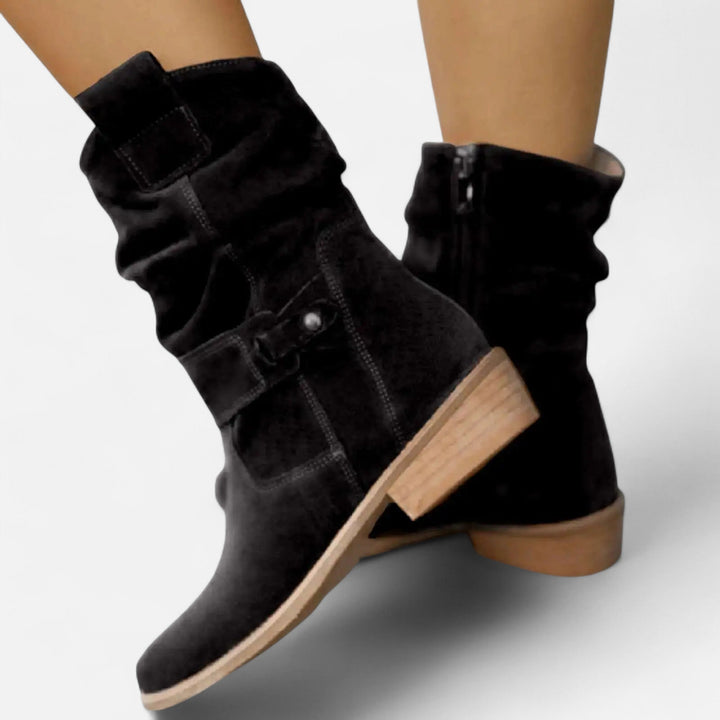 Geneviève | Bottines à tige souple et boucle, style décontracté élégant pour femme