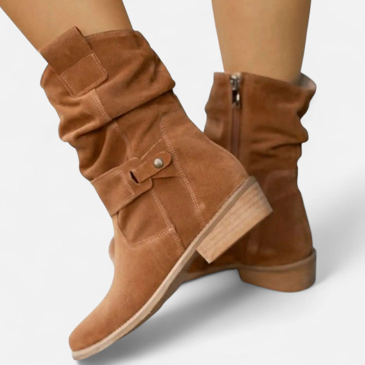 Geneviève | Bottines à tige souple et boucle, style décontracté élégant pour femme