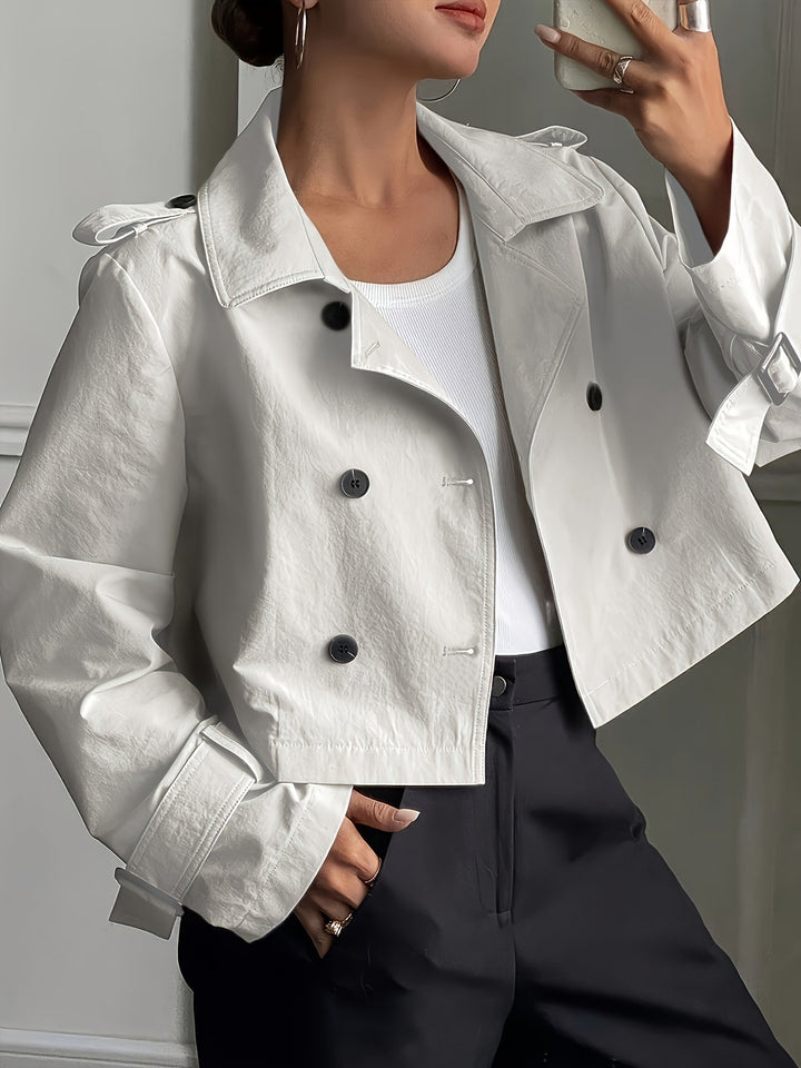Lucile | Manteau caban court chic croisé pour femme
