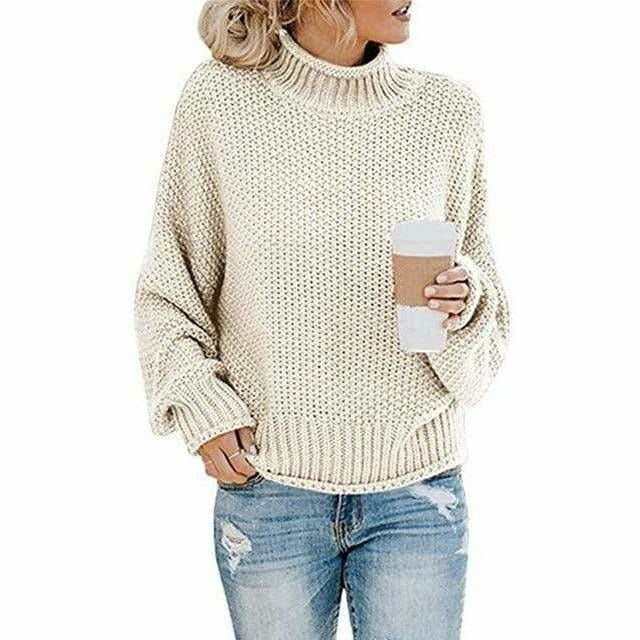 Alix | Pull chic oversize à col roulé en grosse maille pour femme