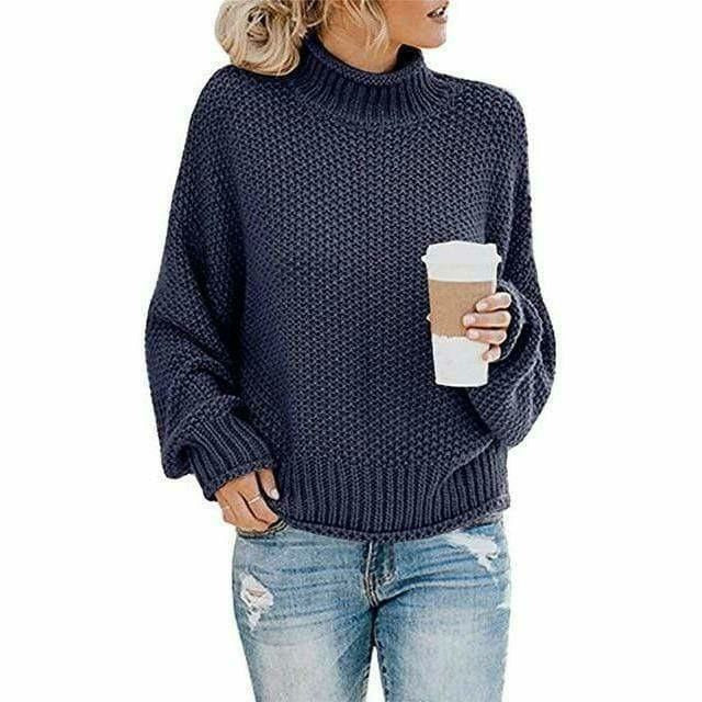 Alix | Pull chic oversize à col roulé en grosse maille pour femme