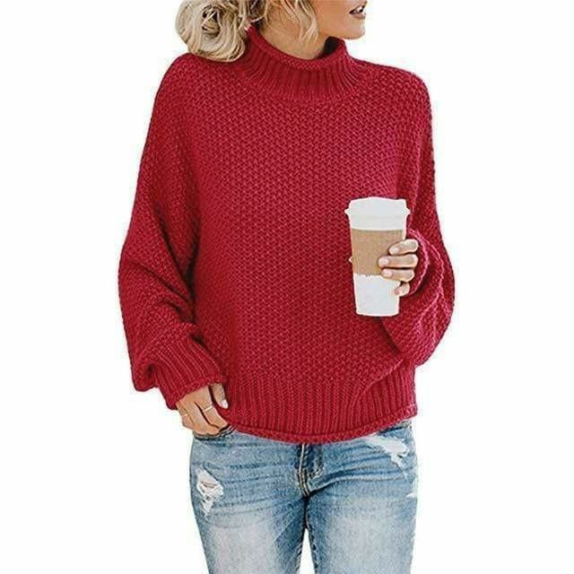 Alix | Pull chic oversize à col roulé en grosse maille pour femme