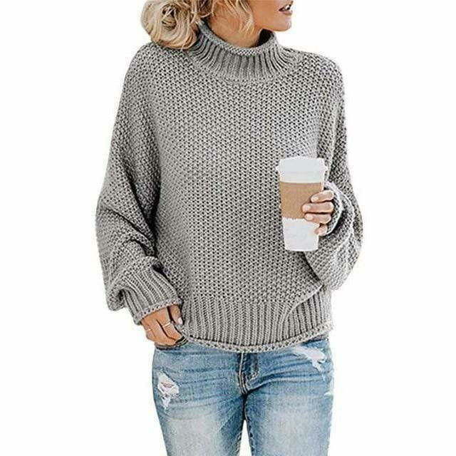Alix | Pull chic oversize à col roulé en grosse maille pour femme