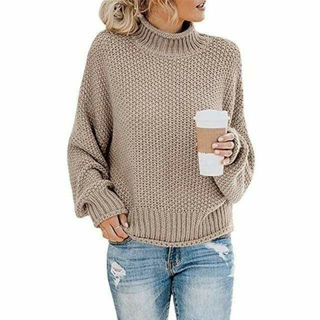 Alix | Pull chic oversize à col roulé en grosse maille pour femme