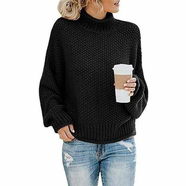 Alix | Pull chic oversize à col roulé en grosse maille pour femme