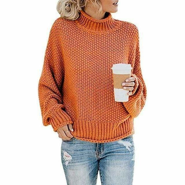 Alix | Pull chic oversize à col roulé en grosse maille pour femme