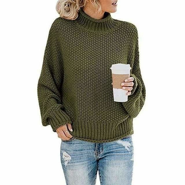 Alix | Pull chic oversize à col roulé en grosse maille pour femme