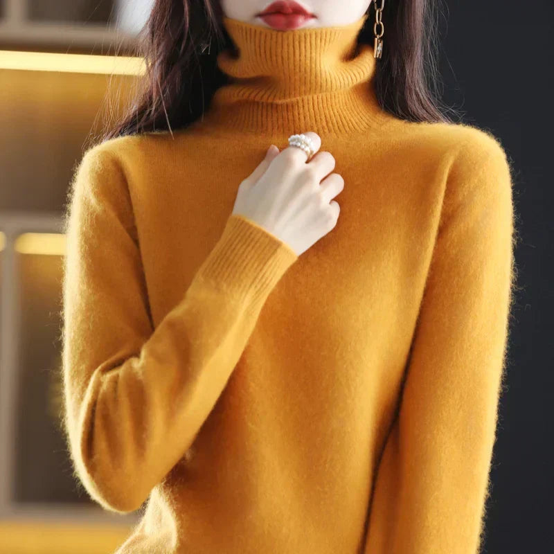 Eugénia | Pull d'hiver chic à col roulé en cachemire pour femme