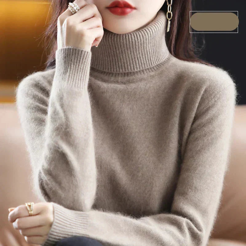 Eugénia | Pull d'hiver chic à col roulé en cachemire pour femme