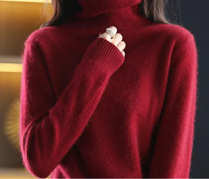 Eugénia | Pull d'hiver chic à col roulé en cachemire pour femme