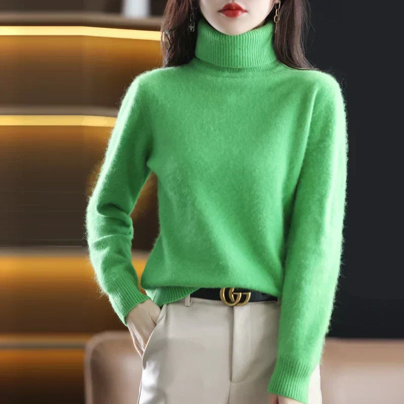 Eugénia | Pull d'hiver chic à col roulé en cachemire pour femme