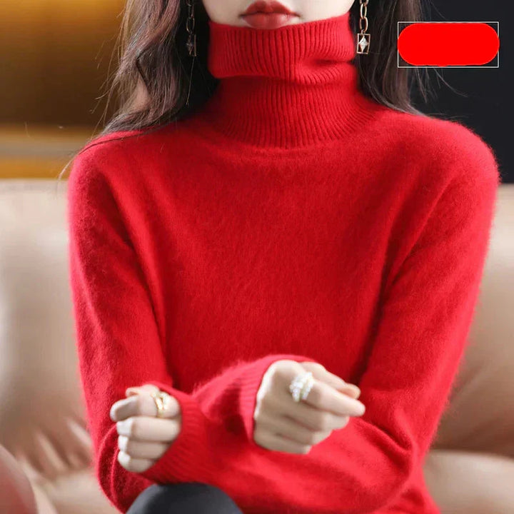 Eugénia | Pull d'hiver chic à col roulé en cachemire pour femme