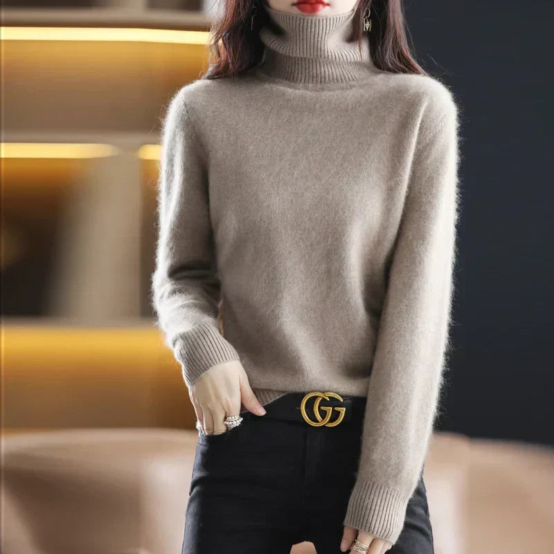 Eugénia | Pull d'hiver chic à col roulé en cachemire pour femme
