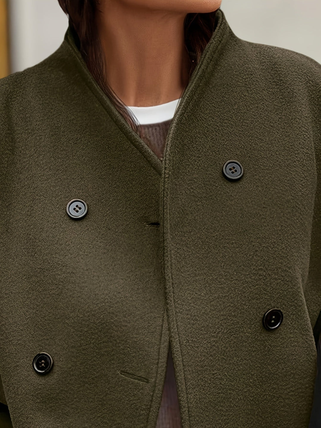 Servane | Veste chic oversize en polaire à double boutonnage pour femme
