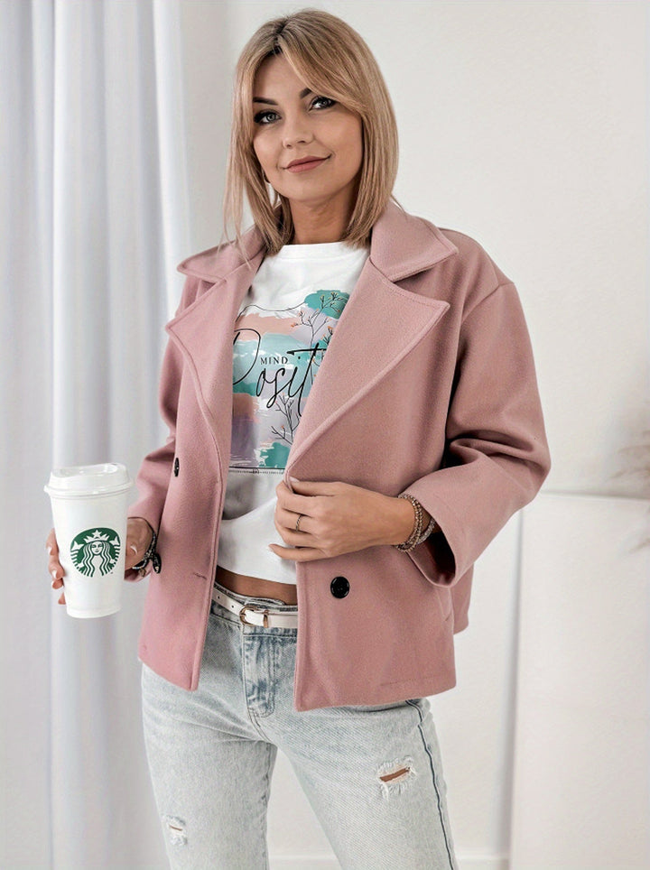 Paloma | Caban chic court oversize à double boutonnage pour femme