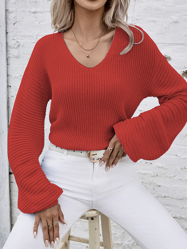 Delphine | Pull élégant en tricot à col V pour femme