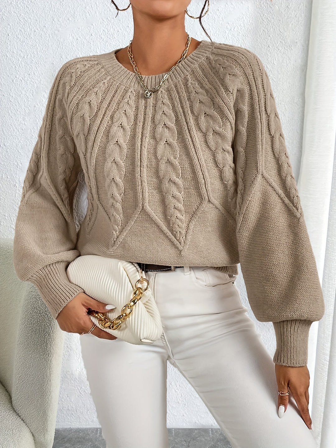 Rosemarie | Pull chic torsadé à col rond pour femme