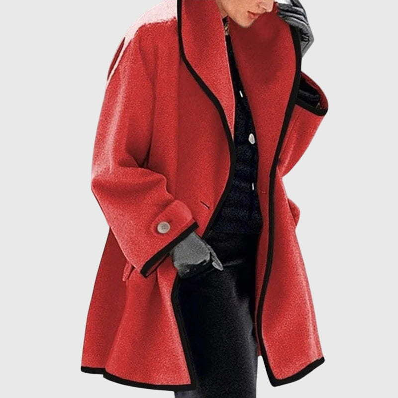 Ludmila | Veste chic polaire col châle à double boutonnage pour femme