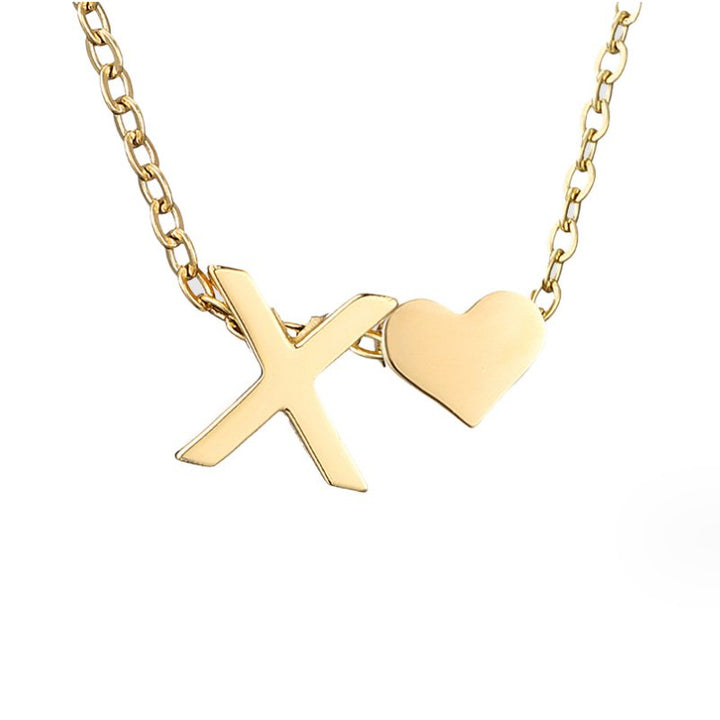 Collier Initial Intemporel avec Pendentif en Cœur