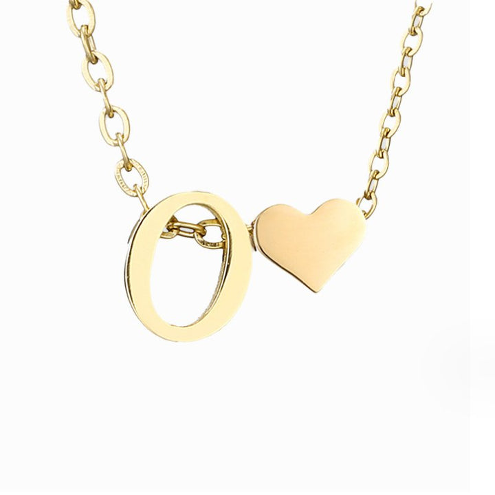 Collier Initial Intemporel avec Pendentif en Cœur