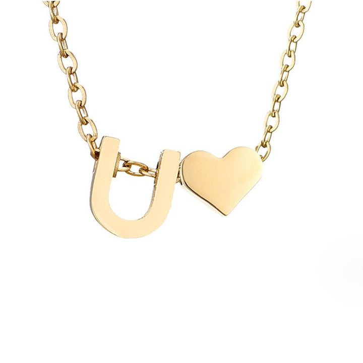 Collier Initial Intemporel avec Pendentif en Cœur