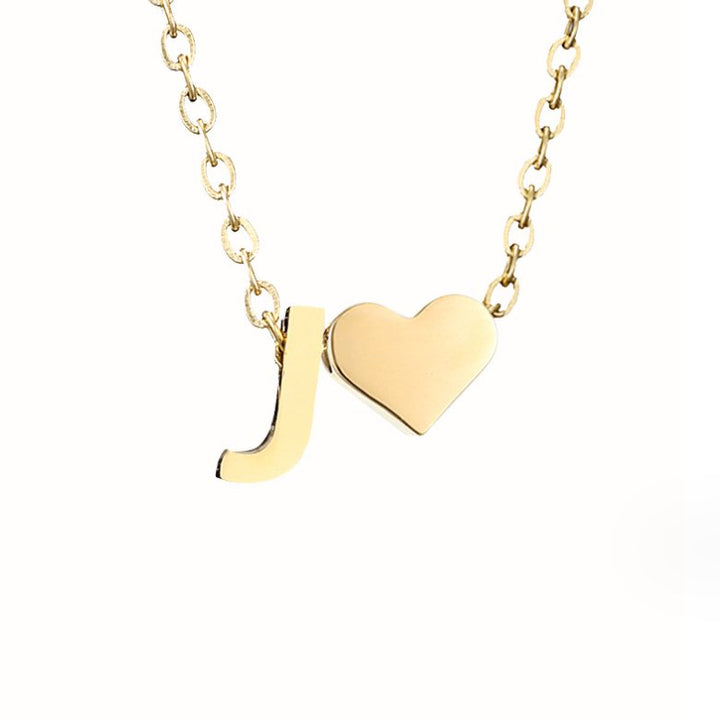 Collier Initial Intemporel avec Pendentif en Cœur