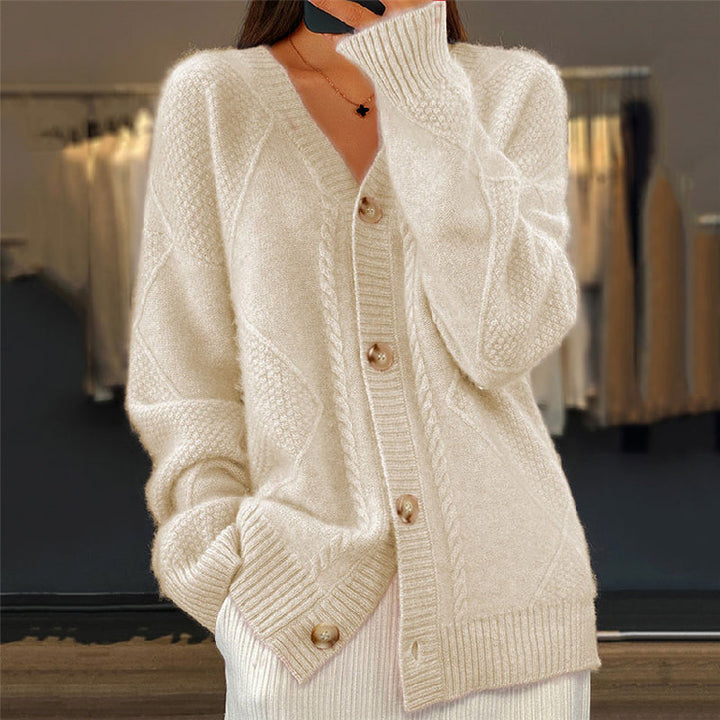 Georgette | Cardigan chic torsadé col V oversize pour femme