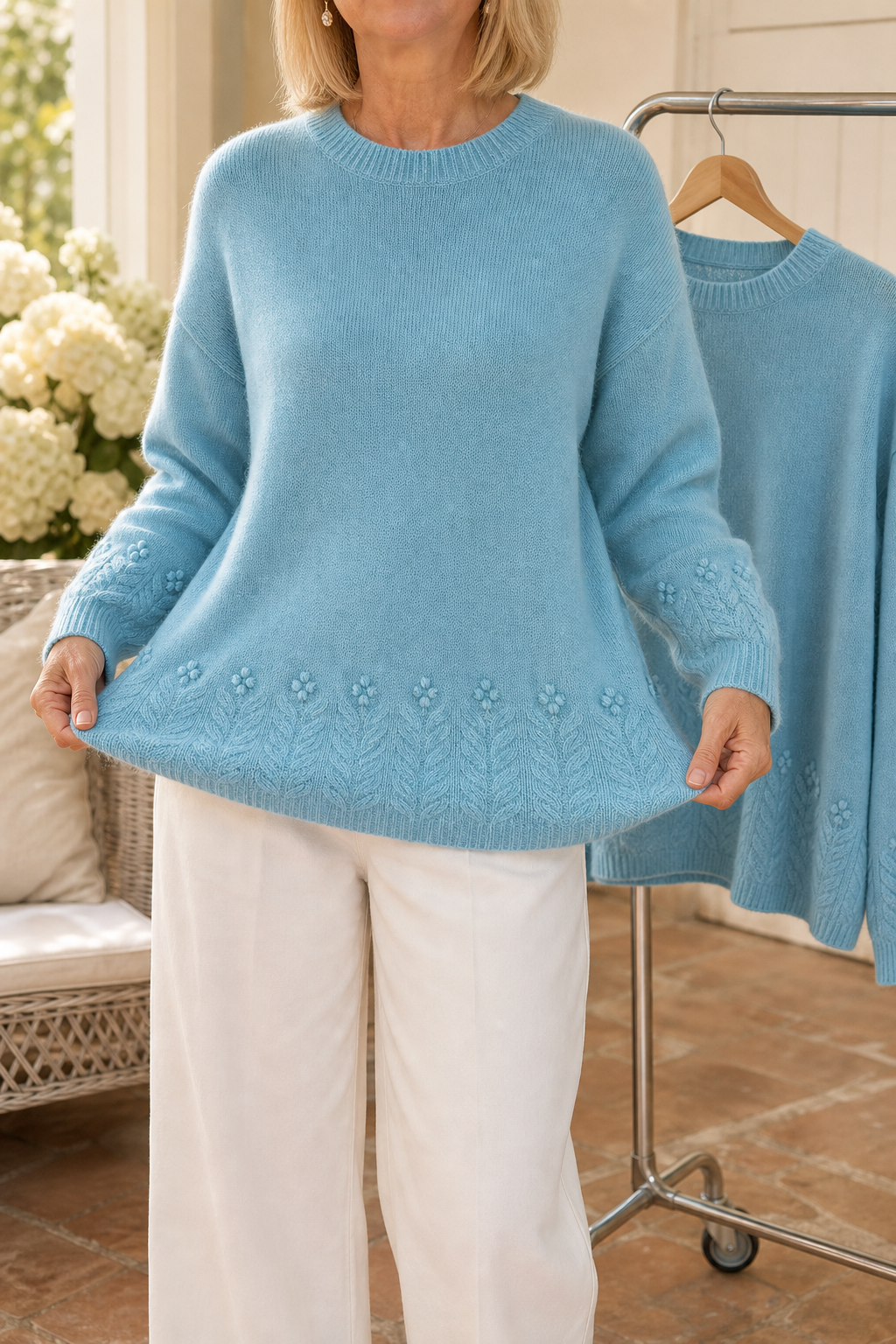 Maïa | Pull élégant en maille torsadée à col rond pour femme