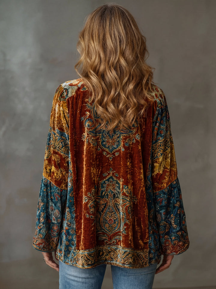Marguerite | Veste boho chic en velours pour femmes