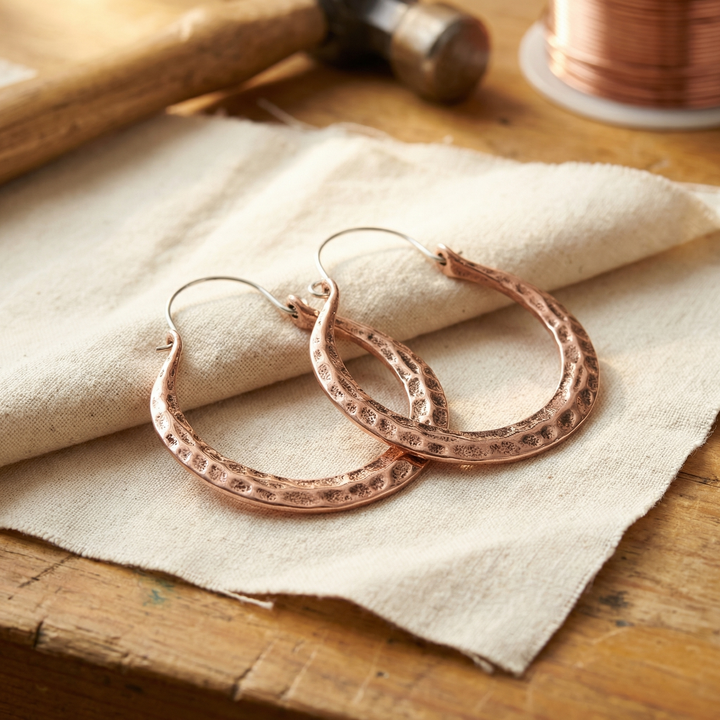 Boucles d'Oreilles en Cuivre Tison