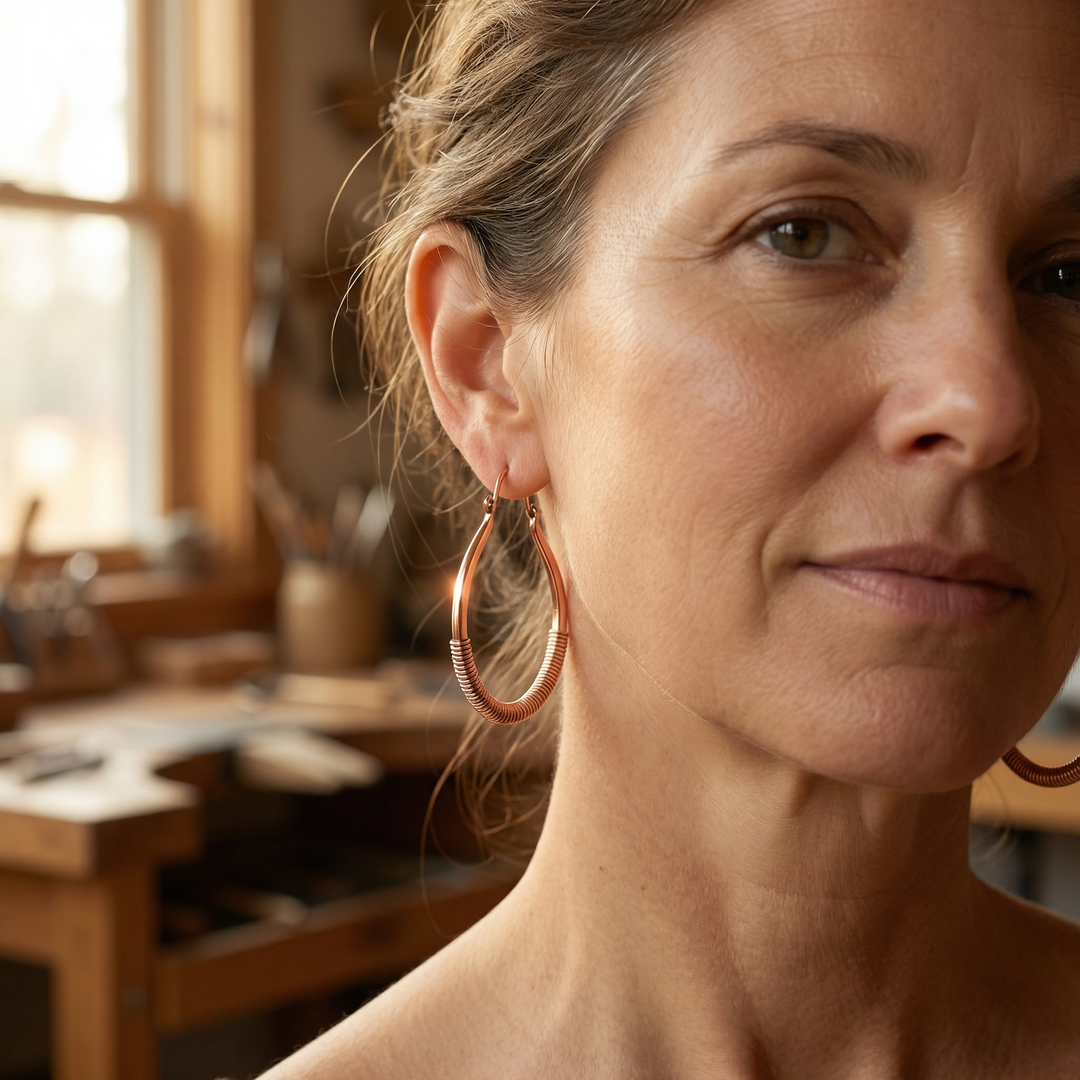 Boucles d'Oreilles en Cuivre Ruisseau
