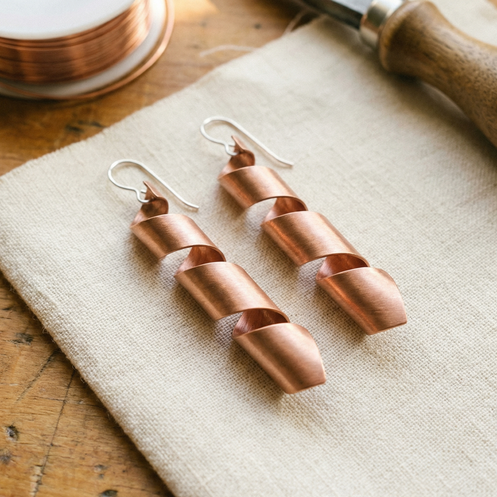 Boucles d'Oreilles en Cuivre Crépuscule
