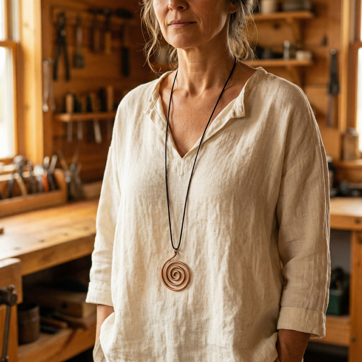 Collier en Cuivre Plateau