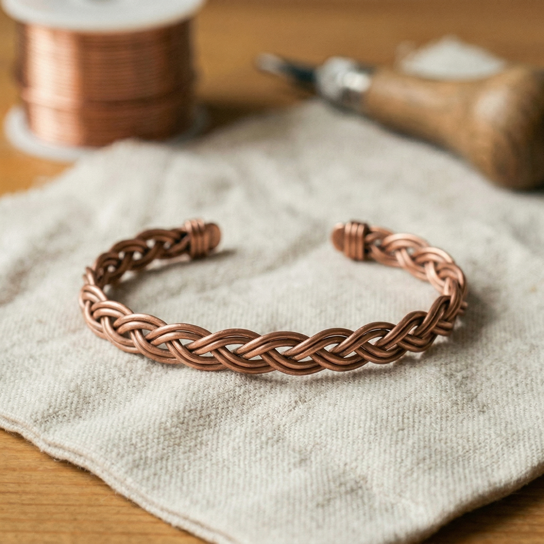 Bracelet de Cheville en Cuivre Roseau