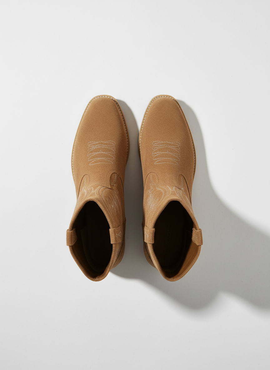 Yvonne | Bottes western chic en daim brodées pour femme