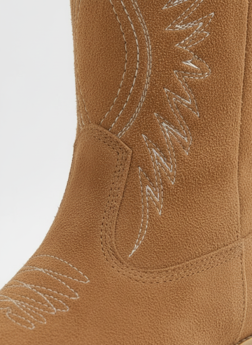 Yvonne | Bottes western chic en daim brodées pour femme