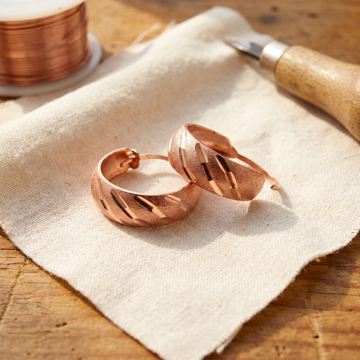 Boucles d'Oreilles en Cuivre Vallée