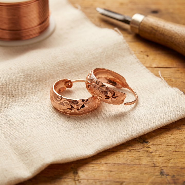 Boucles d'Oreilles en Cuivre Rosée