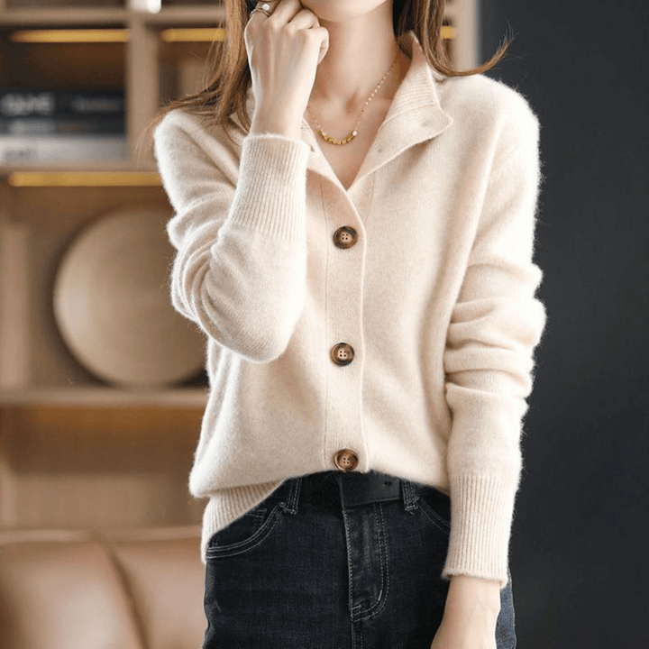 Colombe | Cardigan élégant à col montant en cachemire pour femme