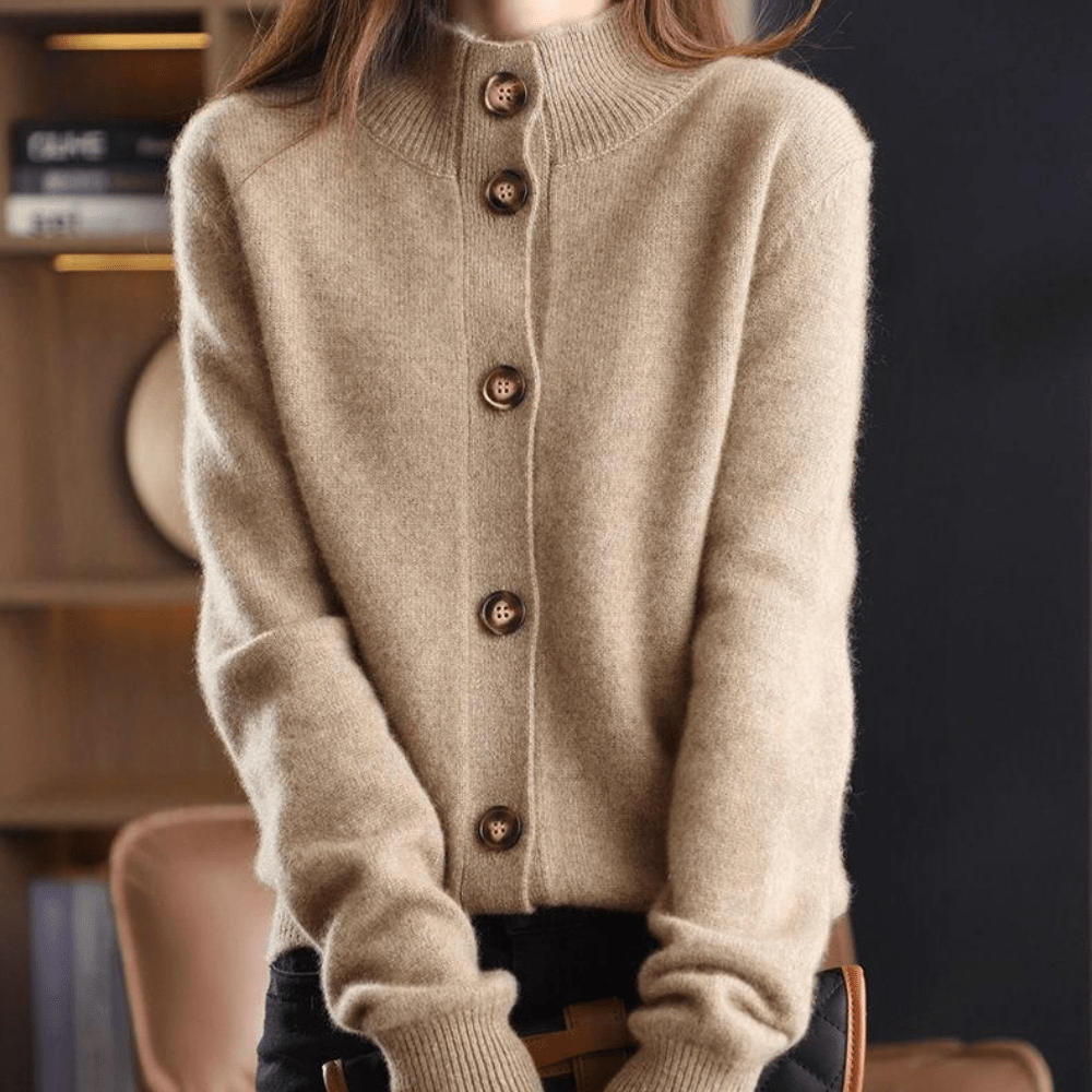 Colombe | Cardigan élégant à col montant en cachemire pour femme